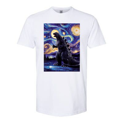 Retro Japanese Kaiju Monster Starry Night Parody Softstyle® CVC T-Shirt