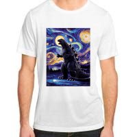 Retro Japanese Kaiju Monster Starry Night Parody Adult ChromaSoft Performance T-Shirt