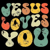 Retro Jesus Loves You Vintage Christian Bag