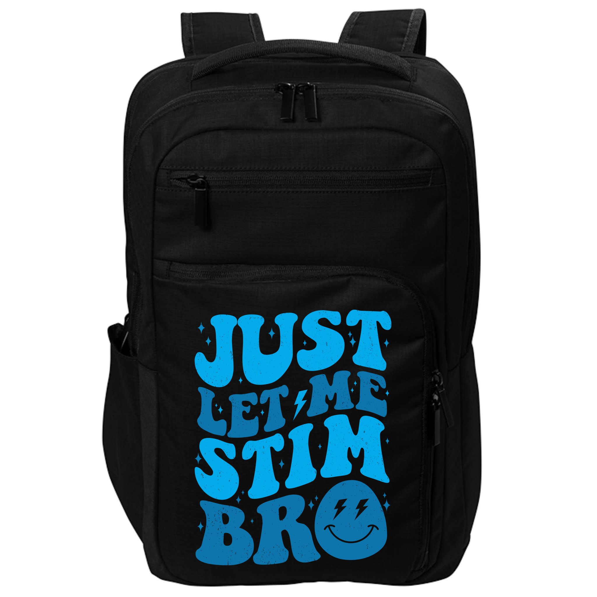 Retro Just Let Me Stim Bro Autism Awareness Impact Tech Backpack