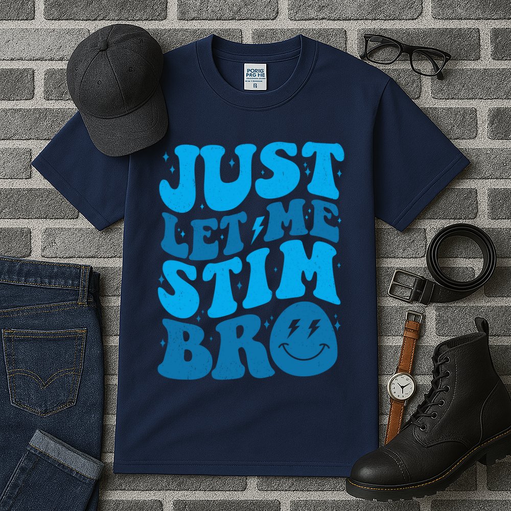 Retro Just Let Me Stim Bro Autism Awareness Tall T-Shirt