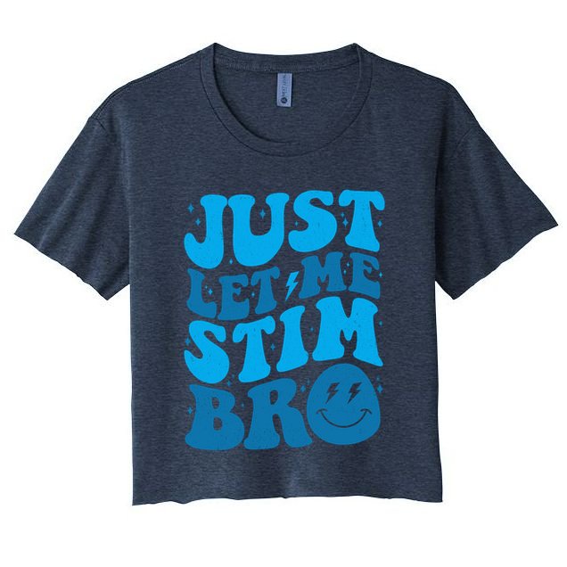 Retro Just Let Me Stim Bro Autism Awareness Crop Top
