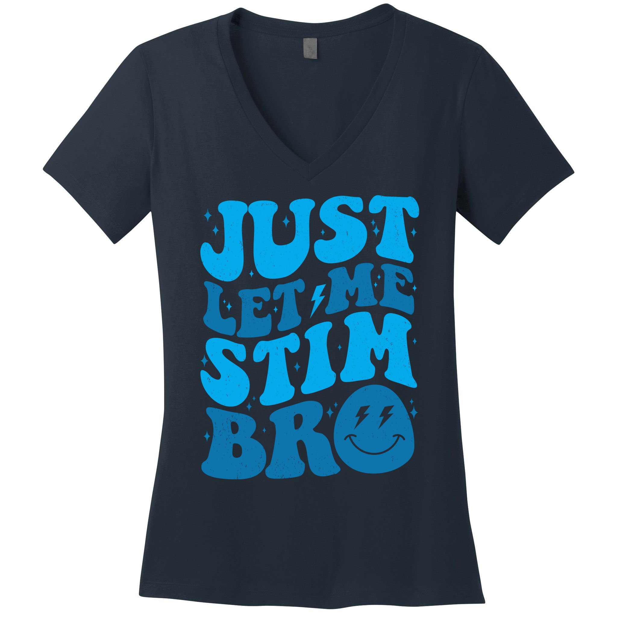 Retro Just Let Me Stim Bro Autism Awareness Women's V-Neck T-Shirt