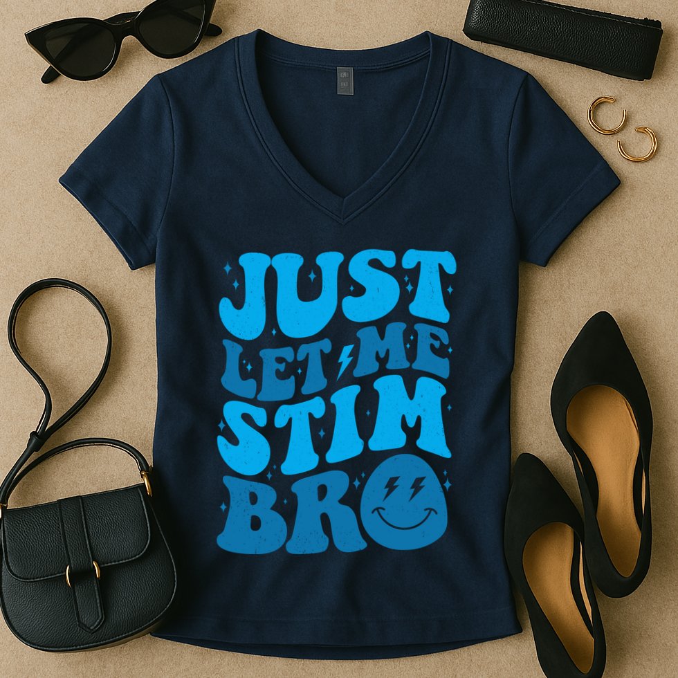 Retro Just Let Me Stim Bro Autism Awareness Women's V-Neck T-Shirt