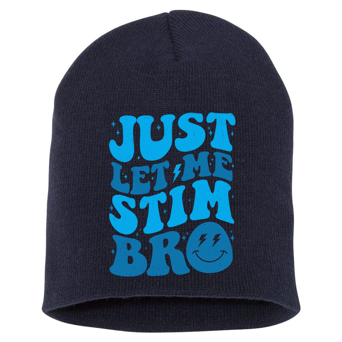 Retro Just Let Me Stim Bro Autism Awareness Short Acrylic Beanie