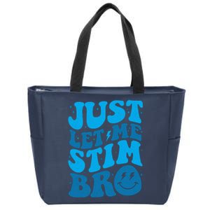 Retro Just Let Me Stim Bro Autism Awareness Zip Tote Bag