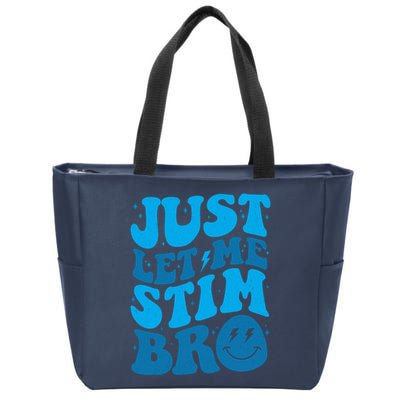 Retro Just Let Me Stim Bro Autism Awareness Zip Tote Bag