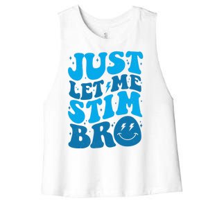 Retro Just Let Me Stim Bro Autism Awareness Women's Racerback Cropped Tank