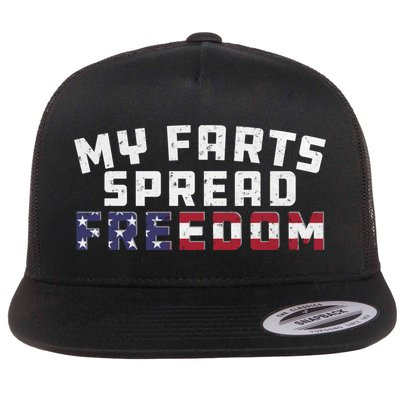 Redneck Joke My Farts Spread Freedom Sarcastic Country Gift Flat Bill Trucker Hat