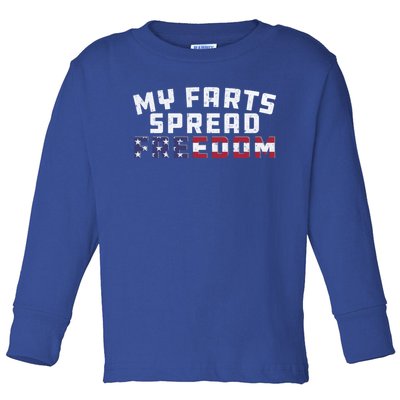 Redneck Joke My Farts Spread Freedom Sarcastic Country Gift Toddler Long Sleeve Shirt