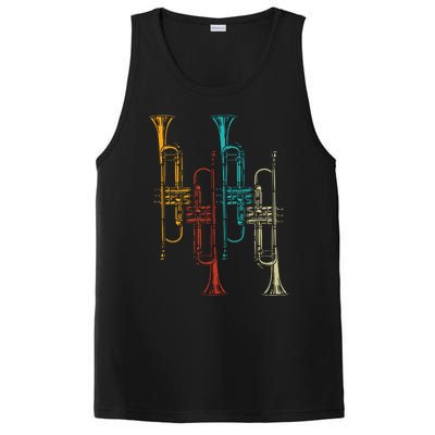 Retro Jazz Music Trumpeter Gifts Trumpet PosiCharge Competitor Tank