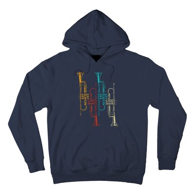 Retro Jazz Music Trumpeter Gifts Trumpet Hoodie