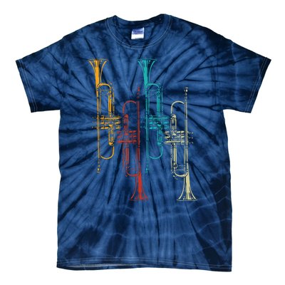 Retro Jazz Music Trumpeter Gifts Trumpet Tie-Dye T-Shirt