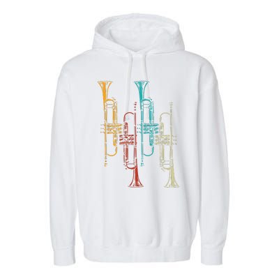 Retro Jazz Music Trumpeter Gifts Trumpet Garment-Dyed Fleece Hoodie