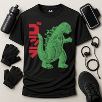 Retro Japanese Monster Movie Inspired Cooling Performance Crew T-Shirt