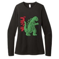 Retro Japanese Monster Movie Inspired Womens CVC Long Sleeve Shirt