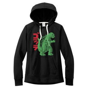 Retro Japanese Monster Movie Inspired Women's Fleece Hoodie