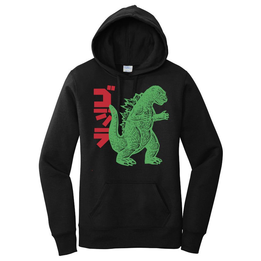 Retro Japanese Monster Movie Inspired Women's Pullover Hoodie