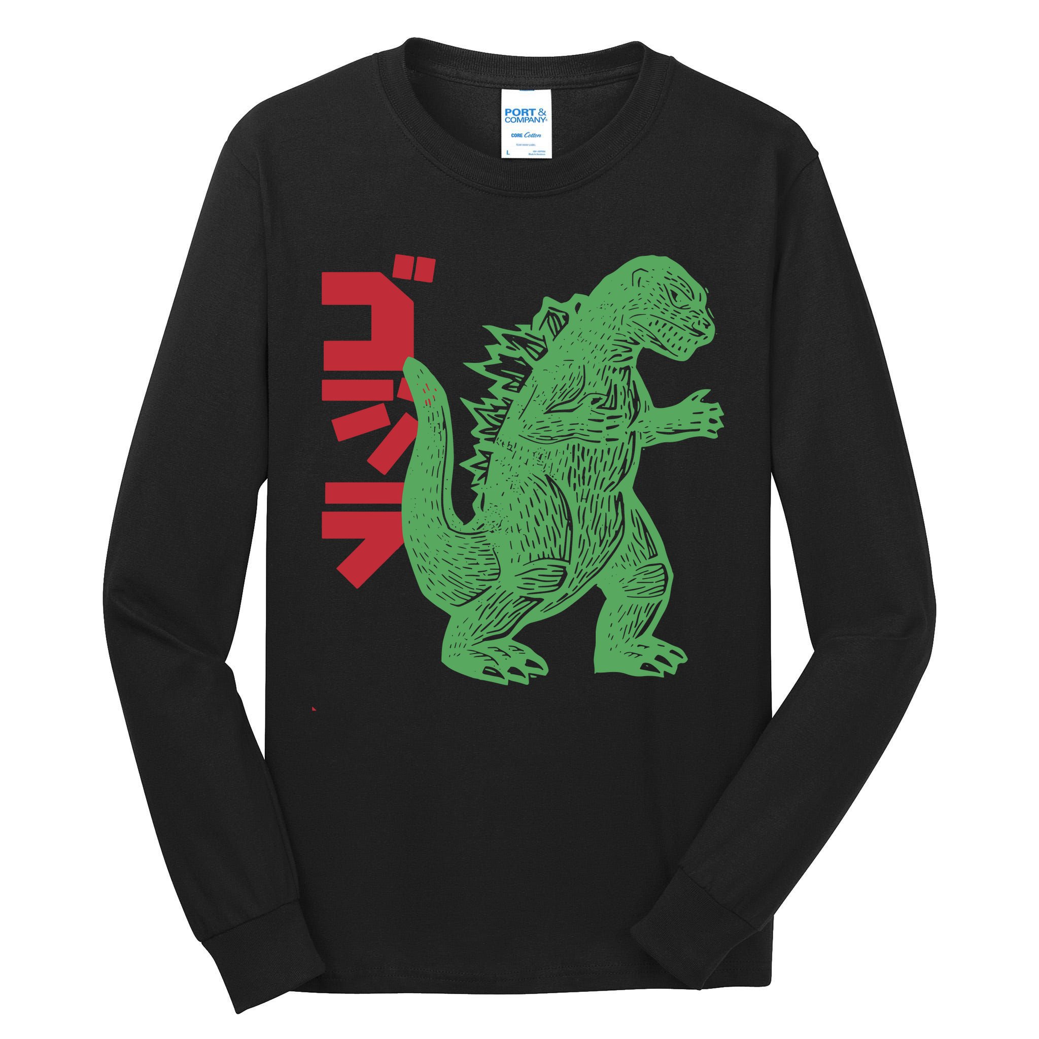 Retro Japanese Monster Movie Inspired Tall Long Sleeve T-Shirt