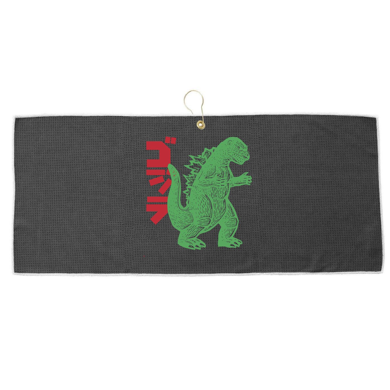 Retro Japanese Monster Movie Inspired Large Microfiber Waffle Golf Towel