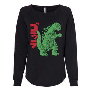 Retro Japanese Monster Movie Inspired Womens California Wash Sweatshirt