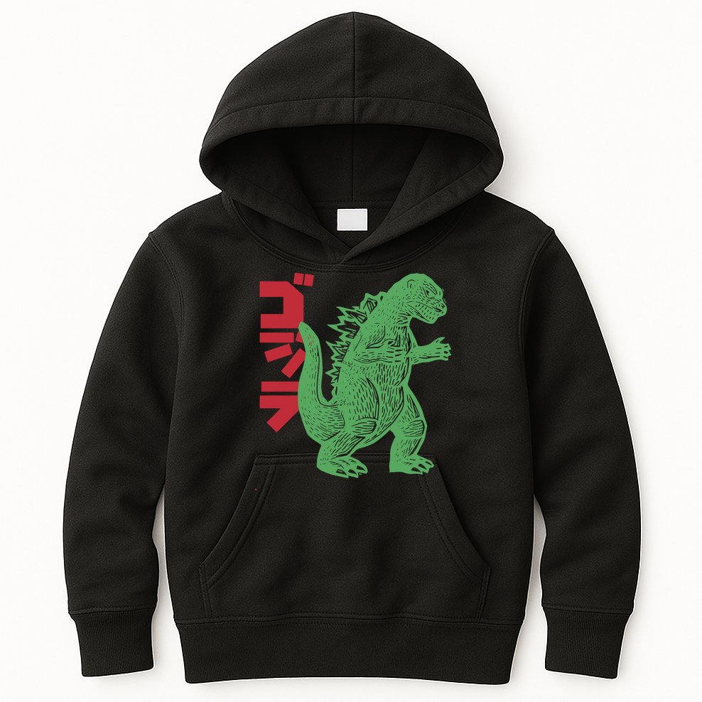 Retro Japanese Monster Movie Inspired Kids Hoodie