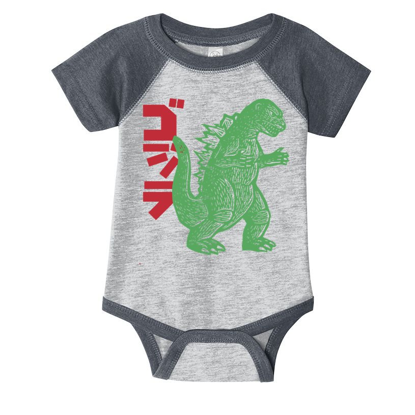 Retro Japanese Monster Movie Inspired Infant Baby Jersey Bodysuit