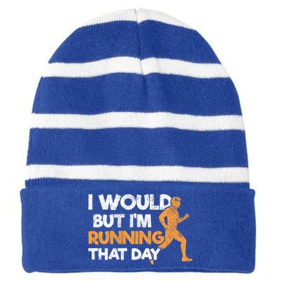 Running Jogging Marathon Runners Meaningful Gift Striped Beanie with Solid Band