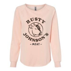 Rusty Johnson's Meat Company, Funny Innuendo Womens California Wash Sweatshirt