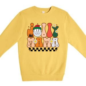 Retro Jolly Mama Christmas Premium Crewneck Sweatshirt