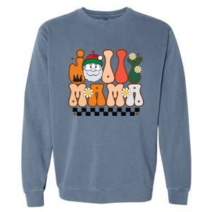 Retro Jolly Mama Christmas Garment-Dyed Sweatshirt