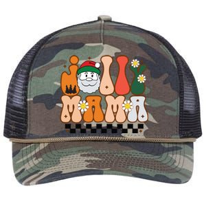 Retro Jolly Mama Christmas Retro Rope Trucker Hat Cap