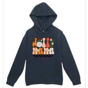 Retro Jolly Mama Christmas Urban Pullover Hoodie