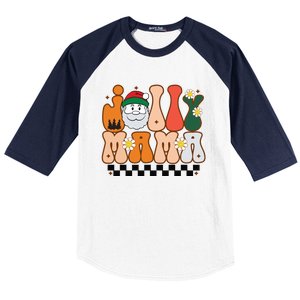 Retro Jolly Mama Christmas Baseball Sleeve Shirt