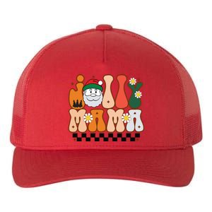 Retro Jolly Mama Christmas Yupoong Adult 5-Panel Trucker Hat