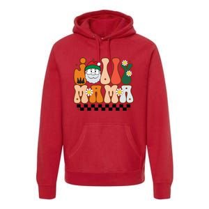 Retro Jolly Mama Christmas Premium Hoodie