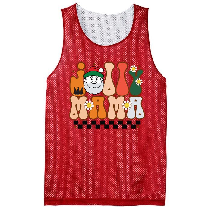 Retro Jolly Mama Christmas Mesh Reversible Basketball Jersey Tank