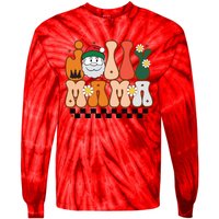 Retro Jolly Mama Christmas Tie-Dye Long Sleeve Shirt