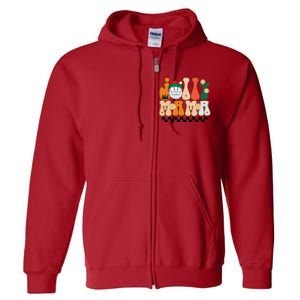 Retro Jolly Mama Christmas Full Zip Hoodie