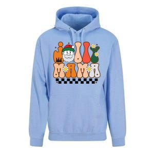 Retro Jolly Mama Christmas Unisex Surf Hoodie