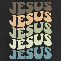 Retro Jesus Name Christian Faith 7 Panel Mesh Trucker Snapback Hat