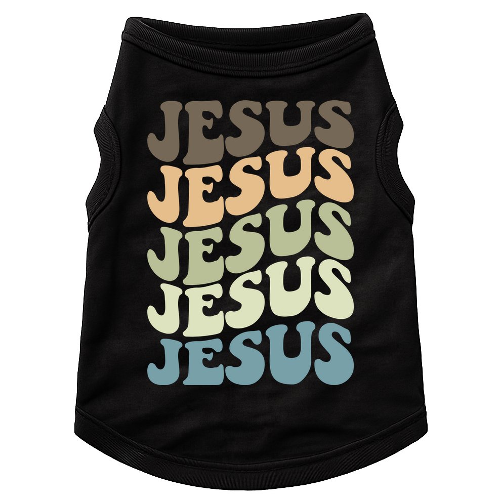 Retro Jesus Name Christian Faith Doggie Tank