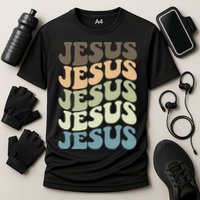 Retro Jesus Name Christian Faith Performance Shirt