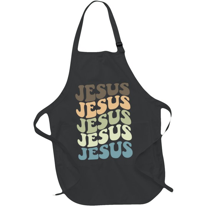 Retro Jesus Name Christian Faith Apron