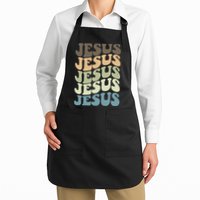 Retro Jesus Name Christian Faith Apron