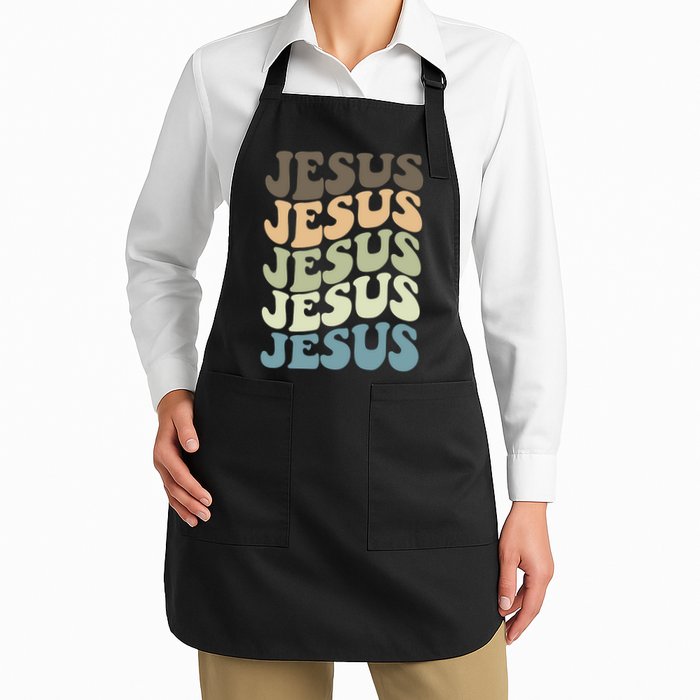 Retro Jesus Name Christian Faith Apron