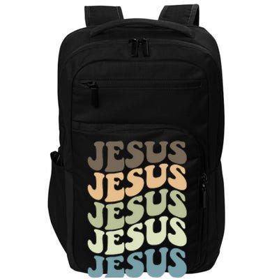 Retro Jesus Name Christian Faith Impact Tech Backpack