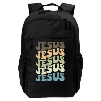 Retro Jesus Name Christian Faith Daily Commute Backpack