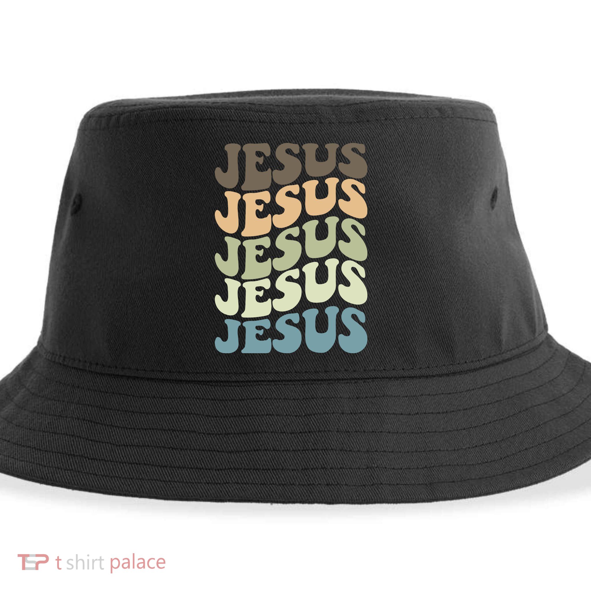 Retro Jesus Name Christian Faith Sustainable Bucket Hat