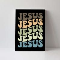 Retro Jesus Name Christian Faith Canvas